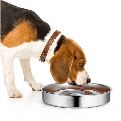 Металева миска для повільного харчування собак Derby Stainless Steel Slow Feeder Dog Bowl Derby