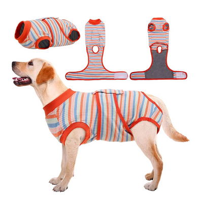 Попона для відновлення собак Wan Talk Recovery Suit, Red Stripes Wan talk