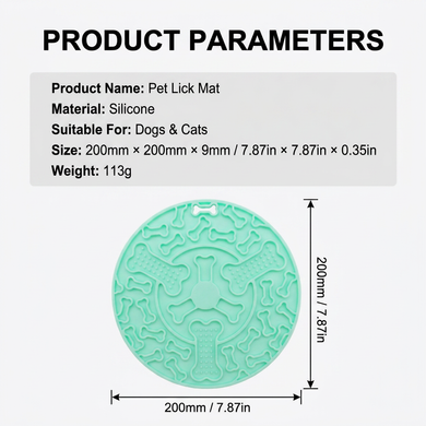 Силиконовый коврик для лизания с присосками Derby Bone Pattern Pet Licking Pad для домашних животных Derby