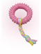 Жувальна іграшка для собак Derby Ribbed ring with cotton rope, Рожевий