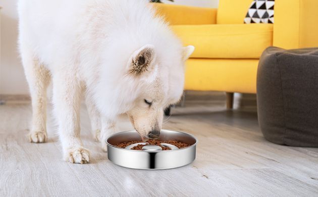 Металева миска для повільного харчування собак Derby Stainless Steel Slow Feeder Dog Bowl Derby
