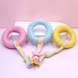 Жувальна іграшка для собак Derby Ribbed ring with cotton rope, Рожевий