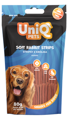 Лакомство для собак UniQ PETS Мягкие полоски из мяса кролика UniQ PETS
