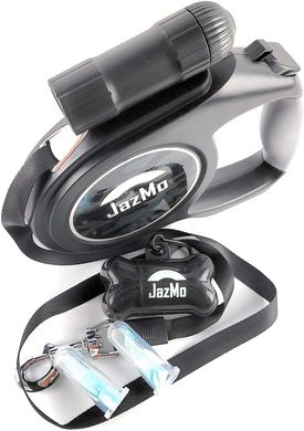 Висувний повідок для собак JazMo Premium з світлодіодним ліхтариком