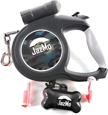 Выдвижной поводок для собак JazMo Premium со светодиодным фонариком