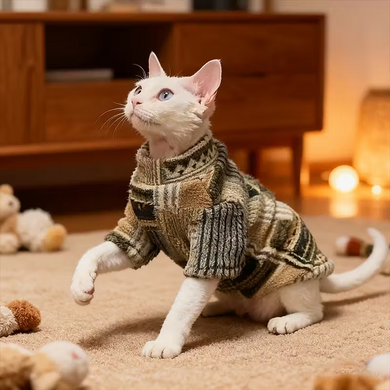 Теплый свитер для котов PawsMundo Green