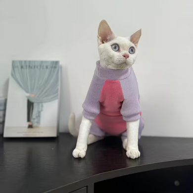 Флисовый комбинезон для кошек Purple Pink