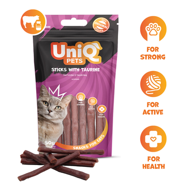 Ласощі для котів Uniq PETS CAT SNACKS MIMI яловичі палички з таурином UniQ PETS