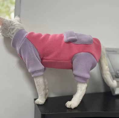 Флисовый комбинезон для кошек Purple Pink