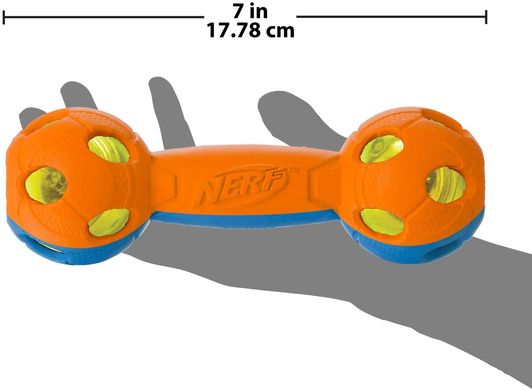Светящаяся гантеля для собак Nerf Dog 7in LED Bash Barbell Nerf Dog