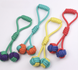 Іграшка для собак Derby Dog Rope Toy - 2 Balls with Long Handle, Зелений