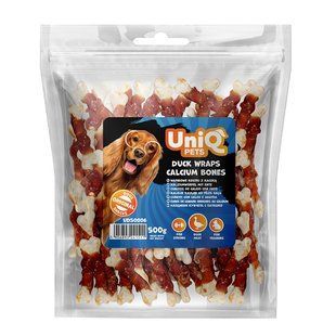 Ласощі для собак UniQ PETS Качка на кальцієвих кістках 500 г UniQ PETS