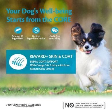 Функциональные лакомства для собак Wellness Core Reward+ for Skin & Coat для шерсти и кожи с лососем Wellness CORE
