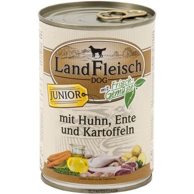 LandFleisch консерви для цуценят з куркою, качкою та картоплею LandFleisch