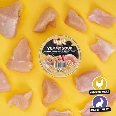 Суп для кошек UNIQ PETS CAT WET FOOD YUMMY SOUP с куриными кусочками и мясом кролика UniQ PETS