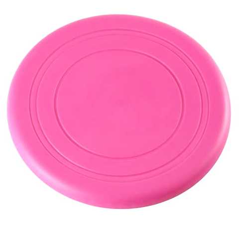 Soft dog deals frisbee