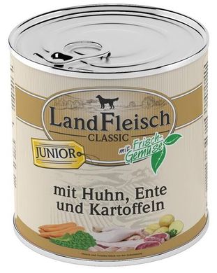 LandFleisch консервы для щенков с курицей, уткой и картофелем LandFleisch