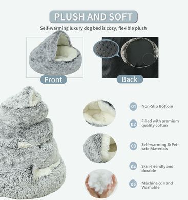 Плюшева лежанка Люпосанчик Green Plush Pet Bed для котів і собак Люпосанчик