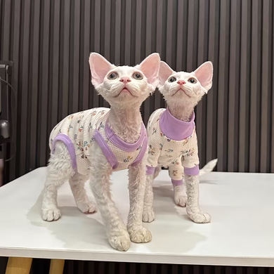 Боди с рукавами для котов Flying Horse Home Life Purple