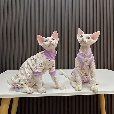 Боди с рукавами для котов Flying Horse Home Life Purple