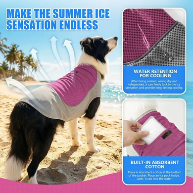 Летняя охлаждающая одежда для собак Derby Summer Dog Cooling Clothes, Grey-Pink Derby