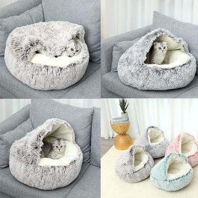 Плюшева лежанка Люпосанчик Green Plush Pet Bed для котів і собак Люпосанчик