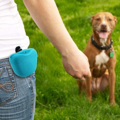 Силіконова сумка для ласощів собак з магнітною застібкою і зажимом