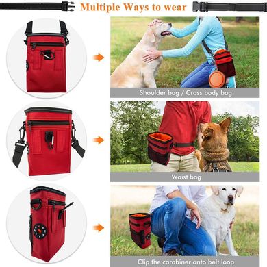 Сумка для выгула и дрессировок собак EDUPLINK Red с миской и кликером