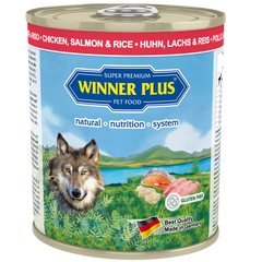Консервы для собак с цыпленком, лососем и рисом Winner Plus