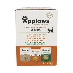 Набор паучей для котов Applaws Chicken Medley in Broth, 12х70g Applaws
