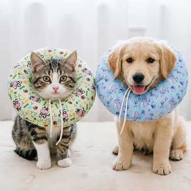 Мягкий воротник для кошек и небольших собак Hongrong Pet Recovery Collar - Blue Whale