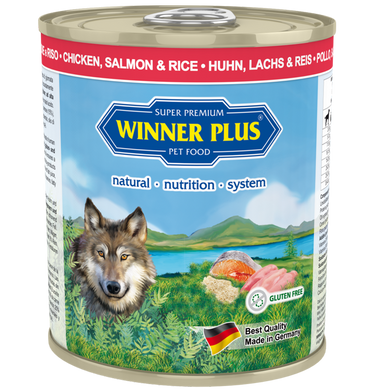 Консерви для собак з курчам, лососем і рисом Winner Plus