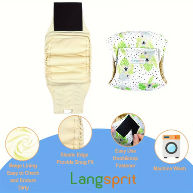 Набір багаторазових підгузків для собак Langsprit Worry-Free Bag, 3шт.