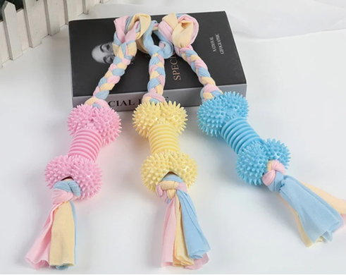 Жувальна іграшка для собак Derby Ribbed bone with cotton rope Derby