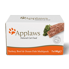 Набор консерв для котов Applaws Turkey, Beef and Ocean Fish Pate, 7х100g Applaws
