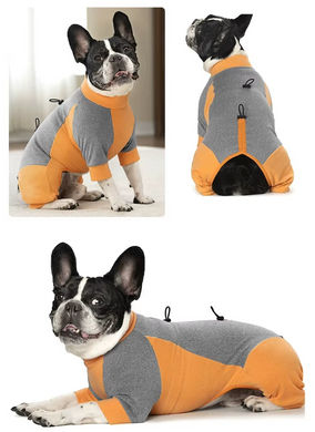 Комбинезон для собак LOVEPET Velvet Fleece Jumpsuit, Orange Grey