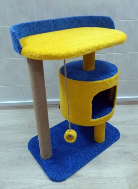 Игровой комплекс для котов с когтеточкой KL8 с подвесной игрушкой