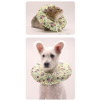 Мягкий воротник для кошек и небольших собак Hongrong Pet Recovery Collar - Green Cow