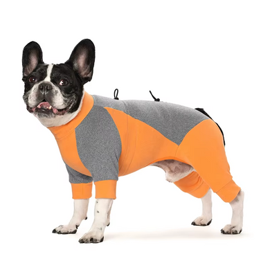 Комбинезон для собак LOVEPET Velvet Fleece Jumpsuit, Orange Grey