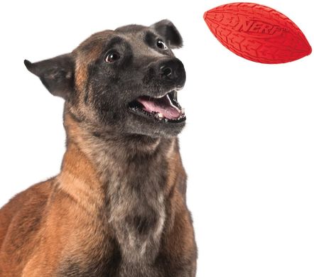 Футбольний м'яч для собак Nerf Dog Tire Squeak Football з інтерактивною пищалкою Nerf Dog