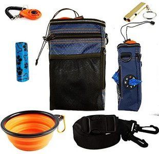 Сумка для вигулу і тренувань собак EDUPLINK Dark Blue з мискою і клікером