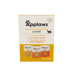 Набір паучів для котів Applaws Chicken Selection in Broth, 6х70g Applaws