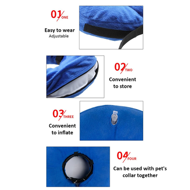 Защитный надувной ошейник для собак Derby Protective Inflatable Dog Cone Collar Blue Derby
