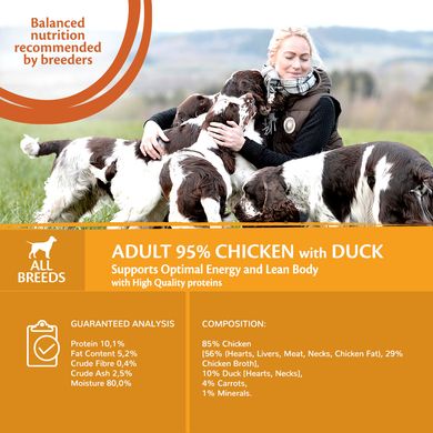 Консерви для собак Wellness CORE 95% Duo Protein Chicken with Duck with Carrots з куркою та качкою Wellness CORE