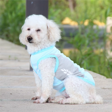 Дышащая летняя солнцезащитная одежда для собак Derby Breathable Summer Sun-protective Dog Clothing, Sky Blue/Grey Derby