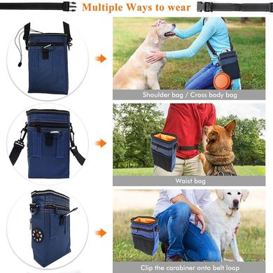 Сумка для выгула и дрессировок собак EDUPLINK Dark Blue с миской и кликером