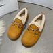 Плюшеві жіночі лофери Mustard з пряжкою, 37, 23,5 см