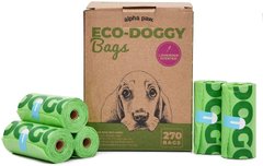 Биоразлагаемые пакеты для экскрементов собак Alpha Paw Eco Doggy Bags без ручек с ароматом лаванды