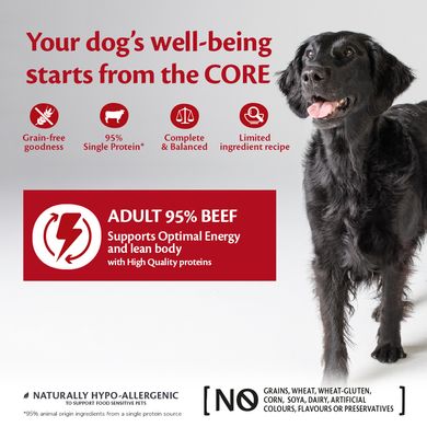 Консервы для собак Wellness CORE 95% Single Protein, Beef with Broccoli с говядиной Wellness CORE