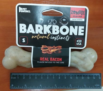 Жевательная кость для собак Pet Qwerks Zombie BarkBone Natural Instincts Real Bacon с ароматом бекона Pet Qwerks Toys